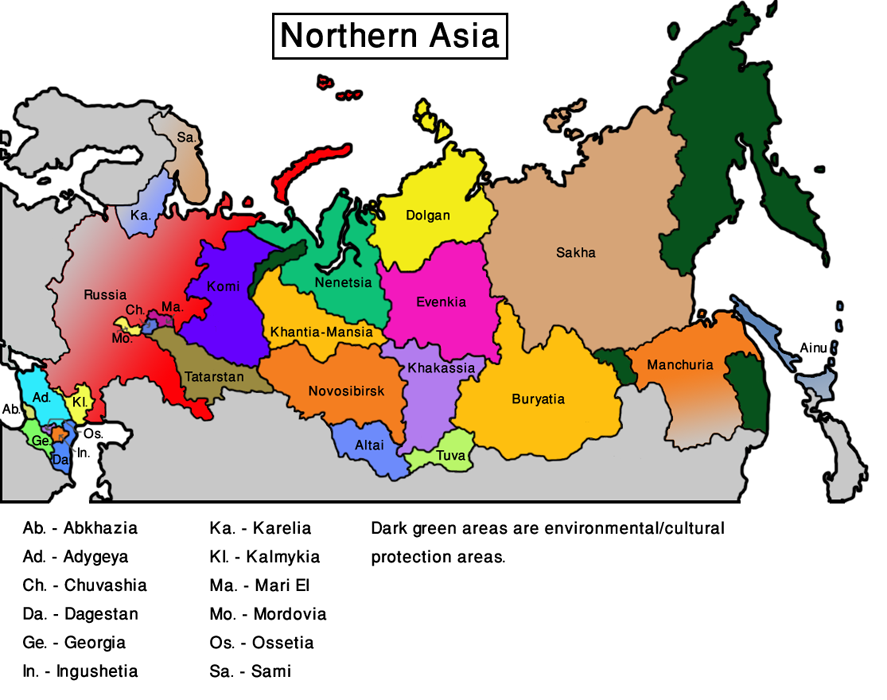Map Northern Asia (Veg World)